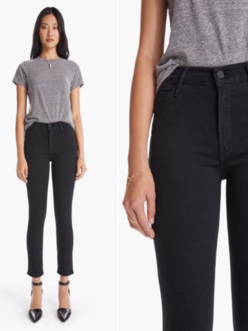 Mother The Mid Rise Dazzler Ankle Denim Jeans Not Guilty 32
